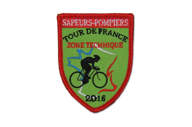 blasons brodés personnalisés avec bourdon pour les sapeurs pompiers