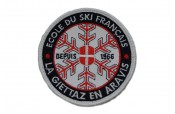 Broderie d'écussons ronds pour l'ESF de La Giettaz en Aravis